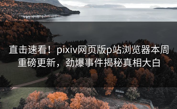 直击速看！pixiv网页版p站浏览器本周重磅更新，劲爆事件揭秘真相大白