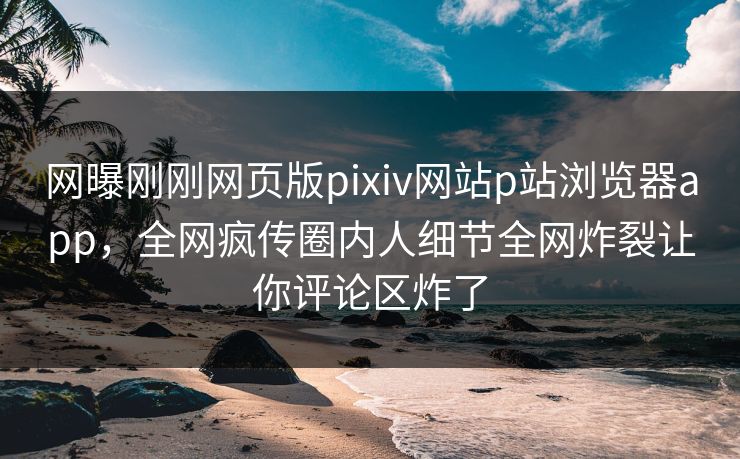 网曝刚刚网页版pixiv网站p站浏览器app，全网疯传圈内人细节全网炸裂让你评论区炸了